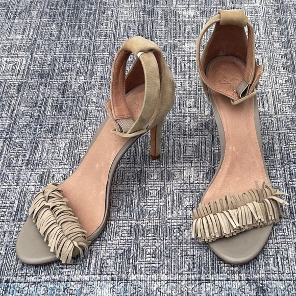Joie Shoes - Joie Women Heels Leather Suede Upper Fringe Pump Shoes Size 38.5